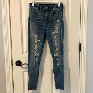 AE Next Level Stretch Distressed High Waist Jeans